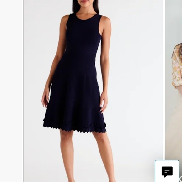 Eliza J Dark Navy Sleeveless A-Line Sweater Dress M - Picture 3 of 11